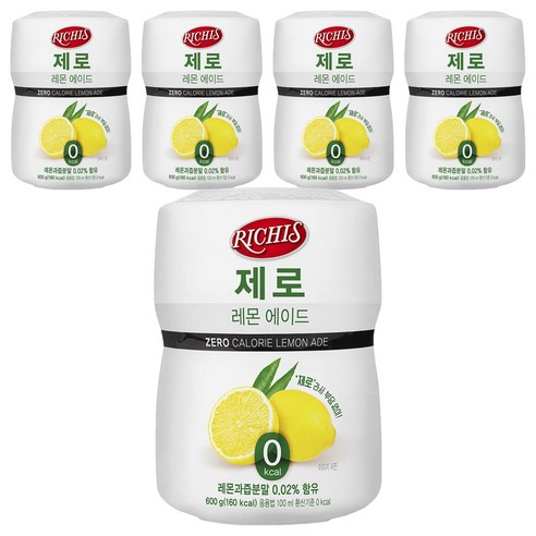 리치스 제로 레몬 에이드분말, 600g, 1개입, 5개