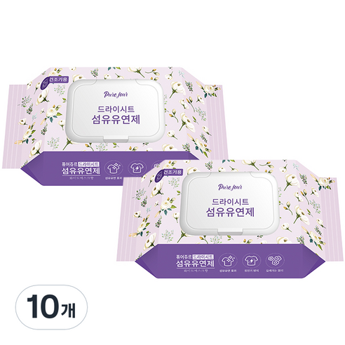 퓨어주르 드라이시트 섬유유연제 화이트머스크, 30매, 10개