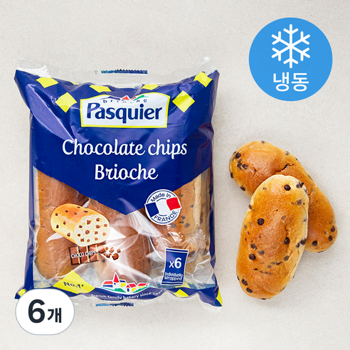 파스키에 초콜릿칩 브리오슈 6입 (냉동), 225g, 6개