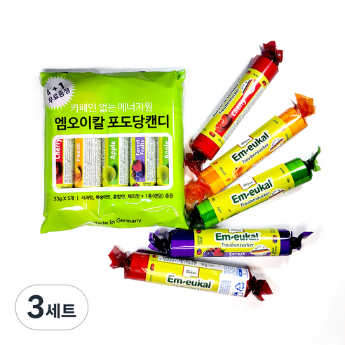 엠오이칼 포도당캔디 5p 세트, 33g, 3세트