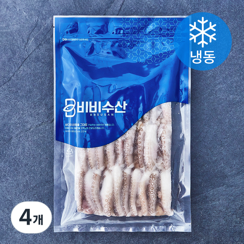 비비수산 깨끗하게 손질한 절단 낙지 (냉동), 4개, 500g