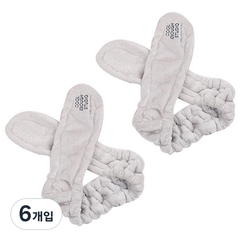 블럭마트 세안 밴드 토끼, 그레이, 6개입