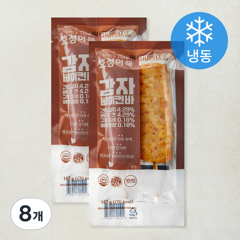 효성어묵 감자 베이컨바 (냉동), 140g, 8개
