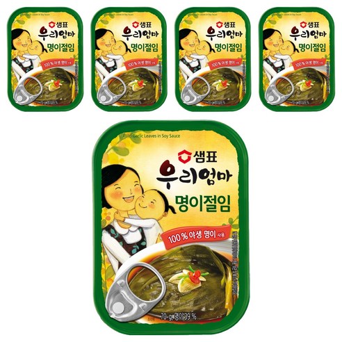 샘표 우리엄마 명이절임, 70g, 5개