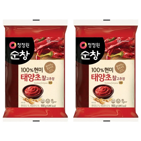 청정원순창 태양초 현미 찰고추장, 900g, 2개