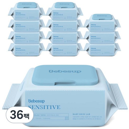 베베숲 센시티브 엠보싱 물티슈 캡형, 65g, 20개입, 36개