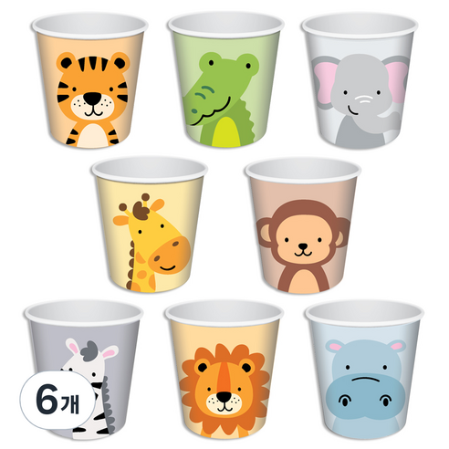코멧 동물 종이컵 190ml, 6개, 200개입