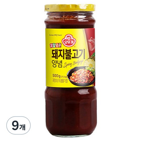 오뚜기 과일담은 돼지불고기 양념, 500g, 9개