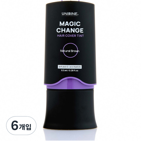 유니바인 매직체인지 새치 커버 틴트 8.5ml, 내츄럴브라운, 6개
