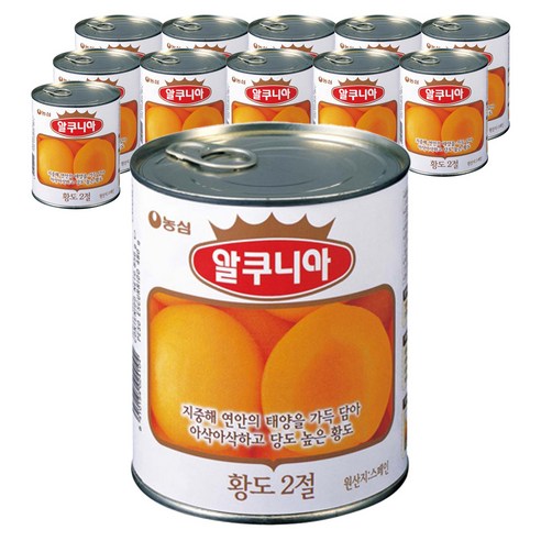 알쿠니아 황도 통조림, 850g, 12개