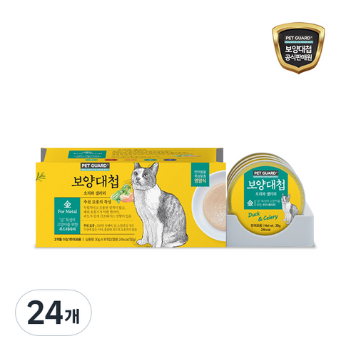 보양대첩 고양이 미니 보양캔 금 30g, 오리 + 샐러리 혼합맛, 24개