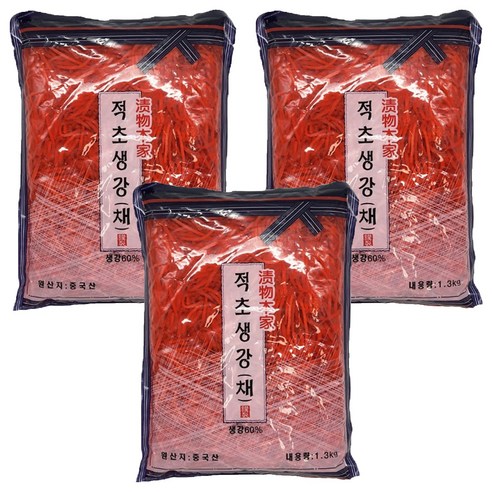 토호식품 적초생강 채, 3개, 1.3kg