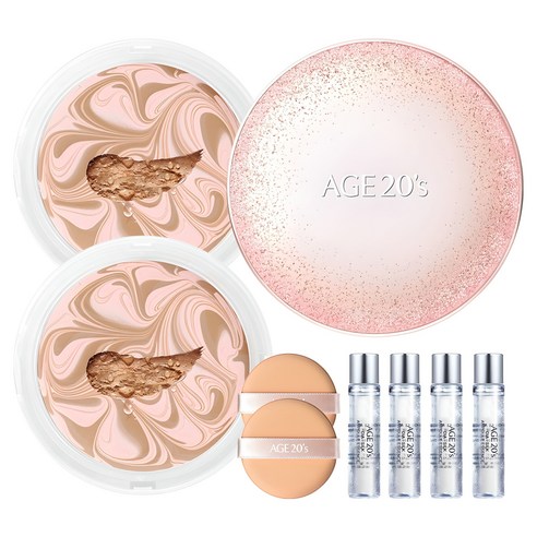 에이지투웨니스 에센스 커버 팩트 스파클케이스 + 리필 12.5g x 2p + 앰플 10ml x 4p, 핑크베이지(23호), 1개