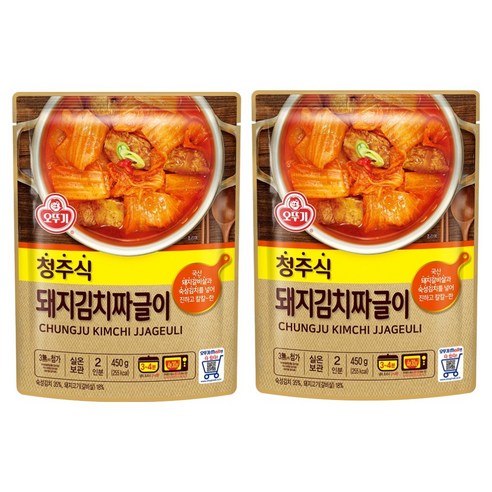 오뚜기 청주식 돼지김치짜글이, 450g, 2개