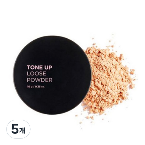 더페이스샵 톤업루즈파우더 10g, V201애프리콧베이지, 5개
