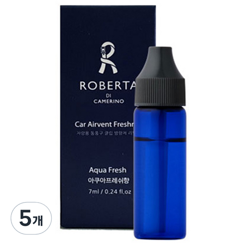 로베르타디까메리노 차량용 송풍구 방향제 아쿠아블루 리필 7ml 1개, 5개