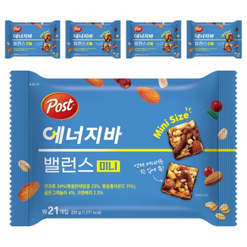 포스트 밸런스 미니 에너지바, 231g, 5개
