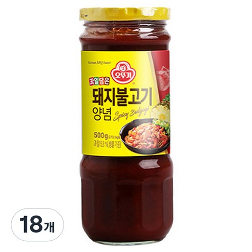 오뚜기 과일담은 돼지불고기 양념, 500g, 18개