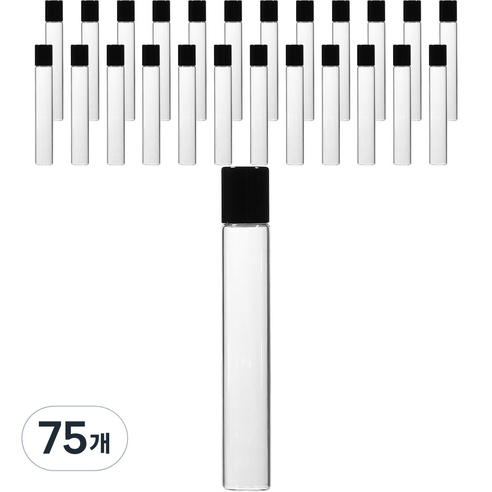 롤온 향수 용기 10ml, 75개, 블랙(캡) + 투명(용기)
