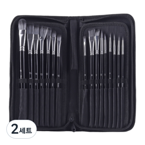 아베른 전문가용 아크릴 페인트 붓, 16종, 2세트