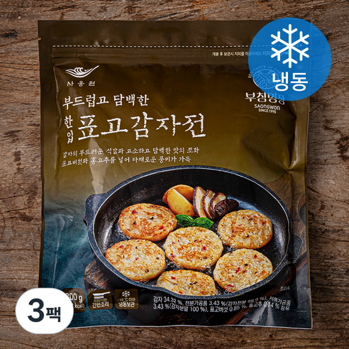 부침명장 사옹원 한입 표고감자전 (냉동), 300g, 3팩