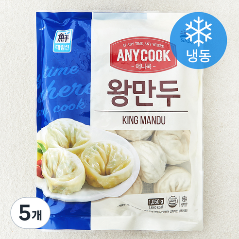 [로켓프레시] 대림선 애니쿡 왕만두 (냉동), 1.05kg, 5개