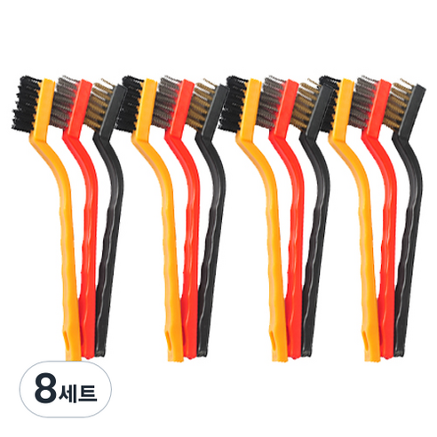 월드크린 와이어 브러쉬 3종, 옐로우, 레드, 블랙, 8세트