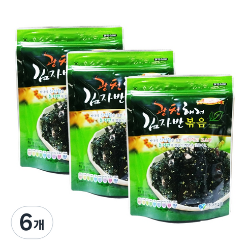 광천해저 김자반볶음, 65g, 6개