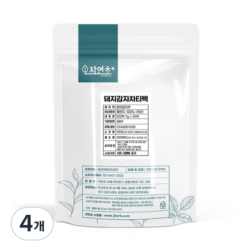 자연초 볶은 돼지감자 삼각티백, 1g, 50개입, 4개