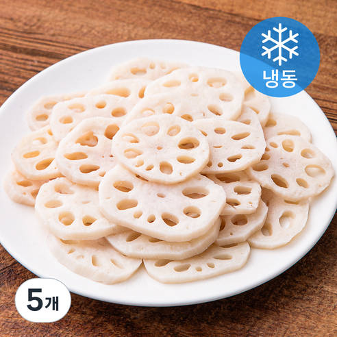 무농약 인증 웰팜넷 데친 연근채 (냉동), 300g, 5개