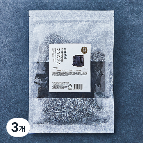 어식백세 국물내기용 사각 다시마, 100g, 3개