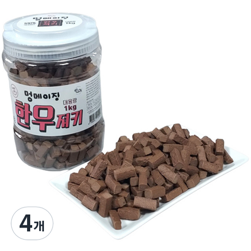 멍메이징 강아지 소프트 간식, 한우, 1kg, 4개