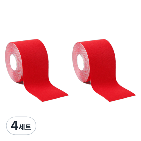 스카위즈 컬러풀 스포츠 테이프 레드 2p 세트, 4세트