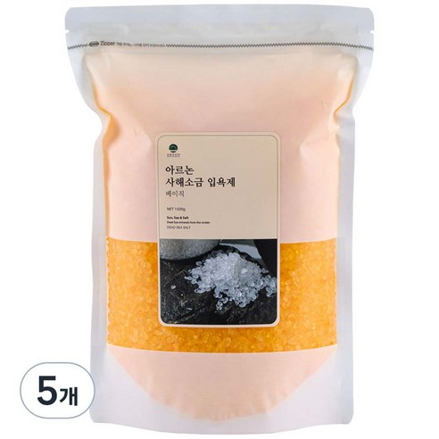 아르논 사해소금 입욕제 베이직 레몬, 1.5kg, 5개