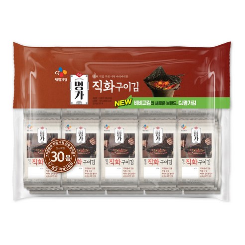 비비고 직화 참기름김, 4.5g, 30개