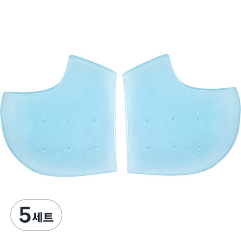 재니홈 뒷꿈치 각질 보습 케어 실리콘 양말 블루 2p, 5세트, 2개