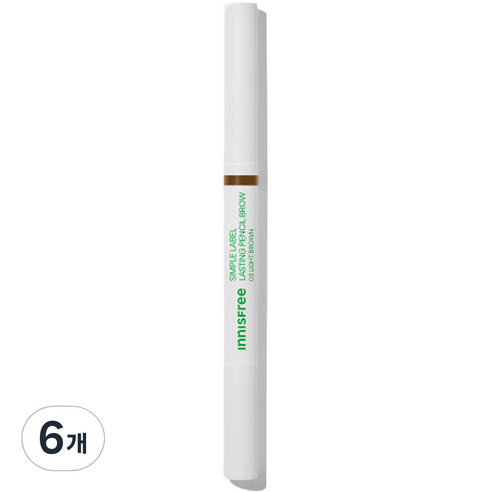 이니스프리 심플라벨 래스팅 펜슬 브로우 0.15g, 3 라이트 브라운, 6개