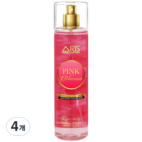 아리스 향수 바디미스트 핑크블로썸, 4개, 250ml