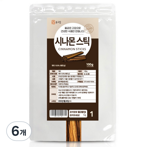 윤고집 시나몬 스틱, 100g, 6개