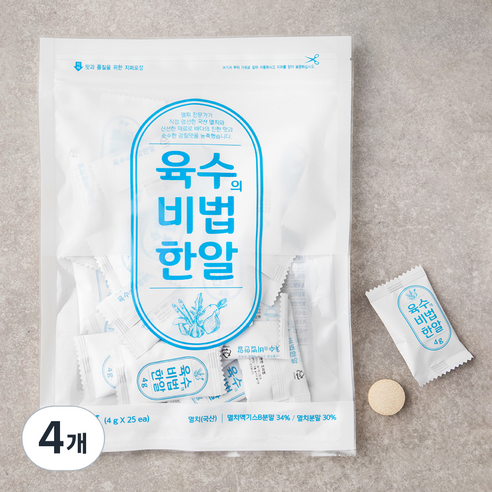 육수의 비법 한알, 4g, 25개입, 4개