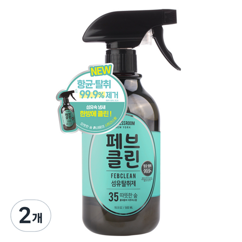더블유드레스룸 페브클린 섬유탈취제 No.35 그린얼스, 500ml, 2개