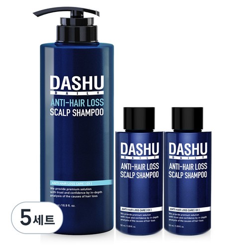 다슈 데일리 한방 두피 골드 두피케어 탈모샴푸 500ml + 50ml 2p 세트, 5개