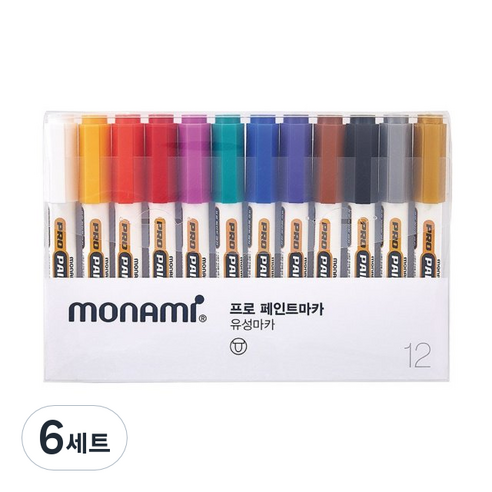모나미 프로 페인트마카, 12색, 6세트