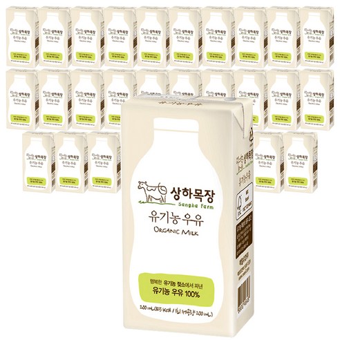 상하목장 유기농 우유, 96개, 200ml