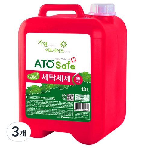 아토세이프 액상세제 본품, 13L, 3개