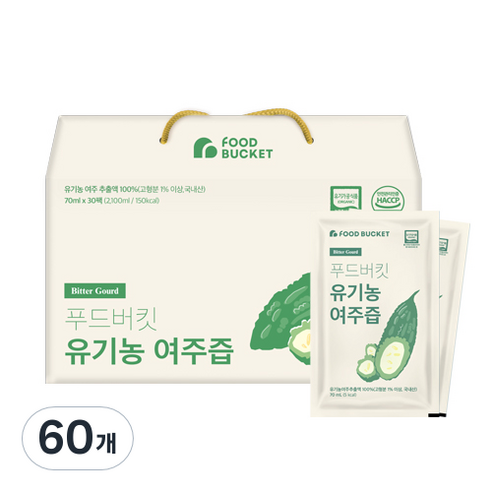 푸드버킷 유기농 여주즙, 60개, 70ml