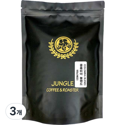 정글인터내셔널 콜롬비아 블랜드 원두커피, 홀빈, 500g, 3개
