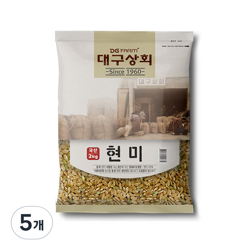 대구상회 국산 현미, 2kg, 5개