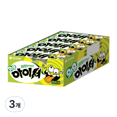 오리온 와우 아이셔 청사과맛 껌 15p, 21g, 3개
