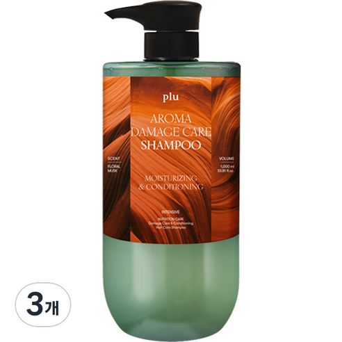 플루 아로마 데미지 케어 단백질 샴푸, 1000ml, 3개